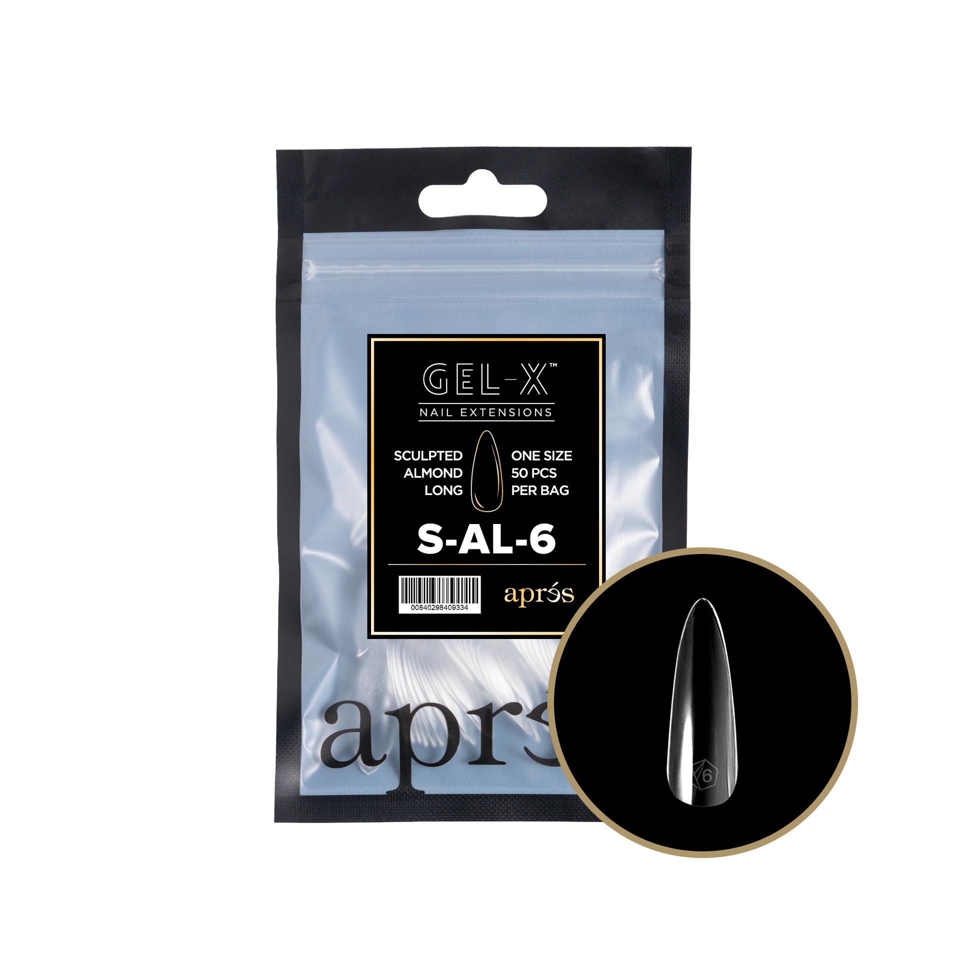 APRES TIP BAG - SCULPTED ALMOND LONG - 6