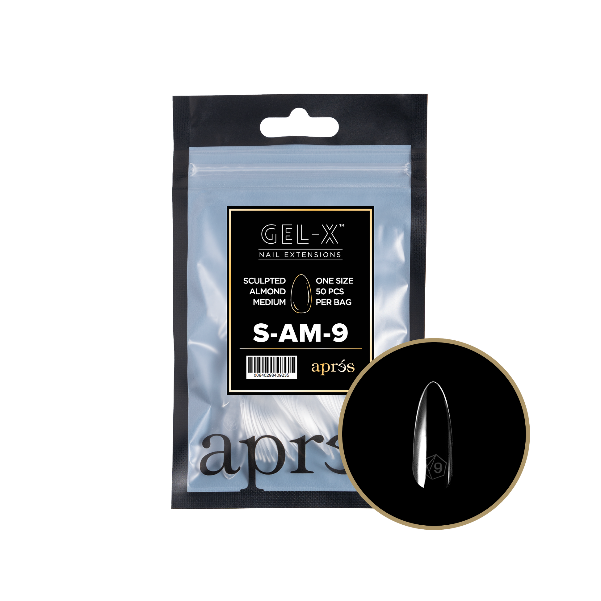 APRES TIP BAG - 9 - SCULPTED ALMOND MEDIUM