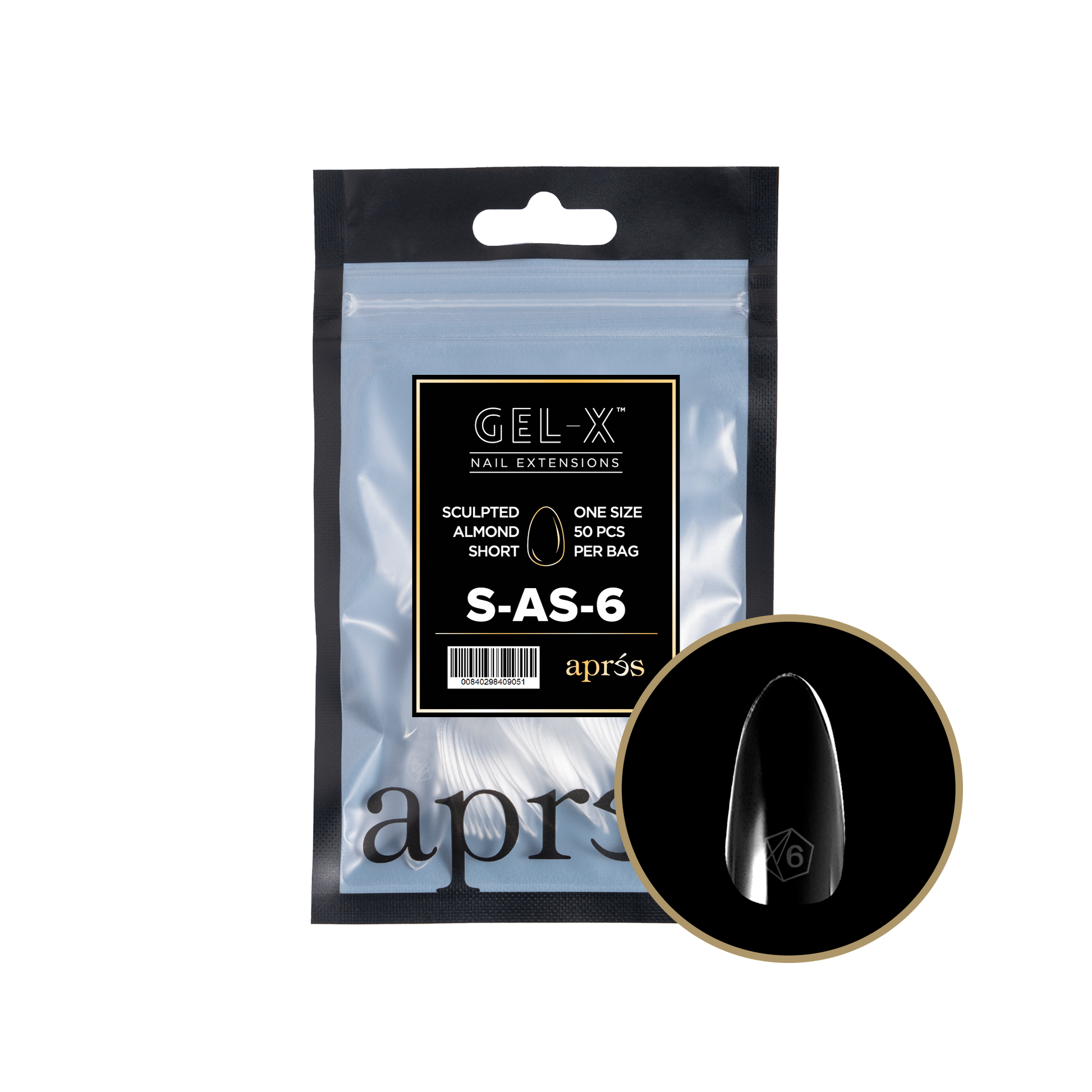 APRES TIP BAG - 6 - SCULPTED ALMOND SHORT