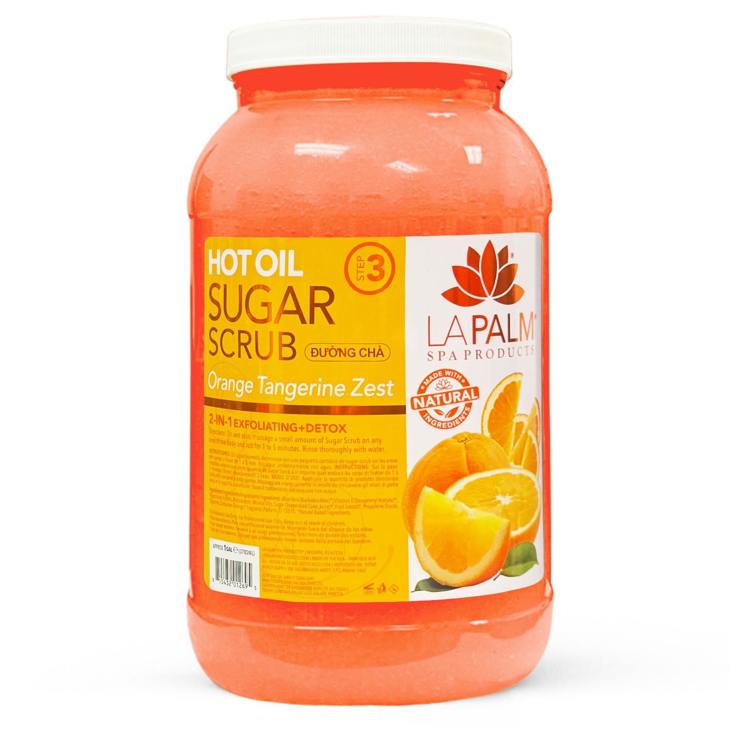 LAPALM HOT OIL SUGAR SCRUB ORANGE TANGERINE ZEST - 1 GALLON