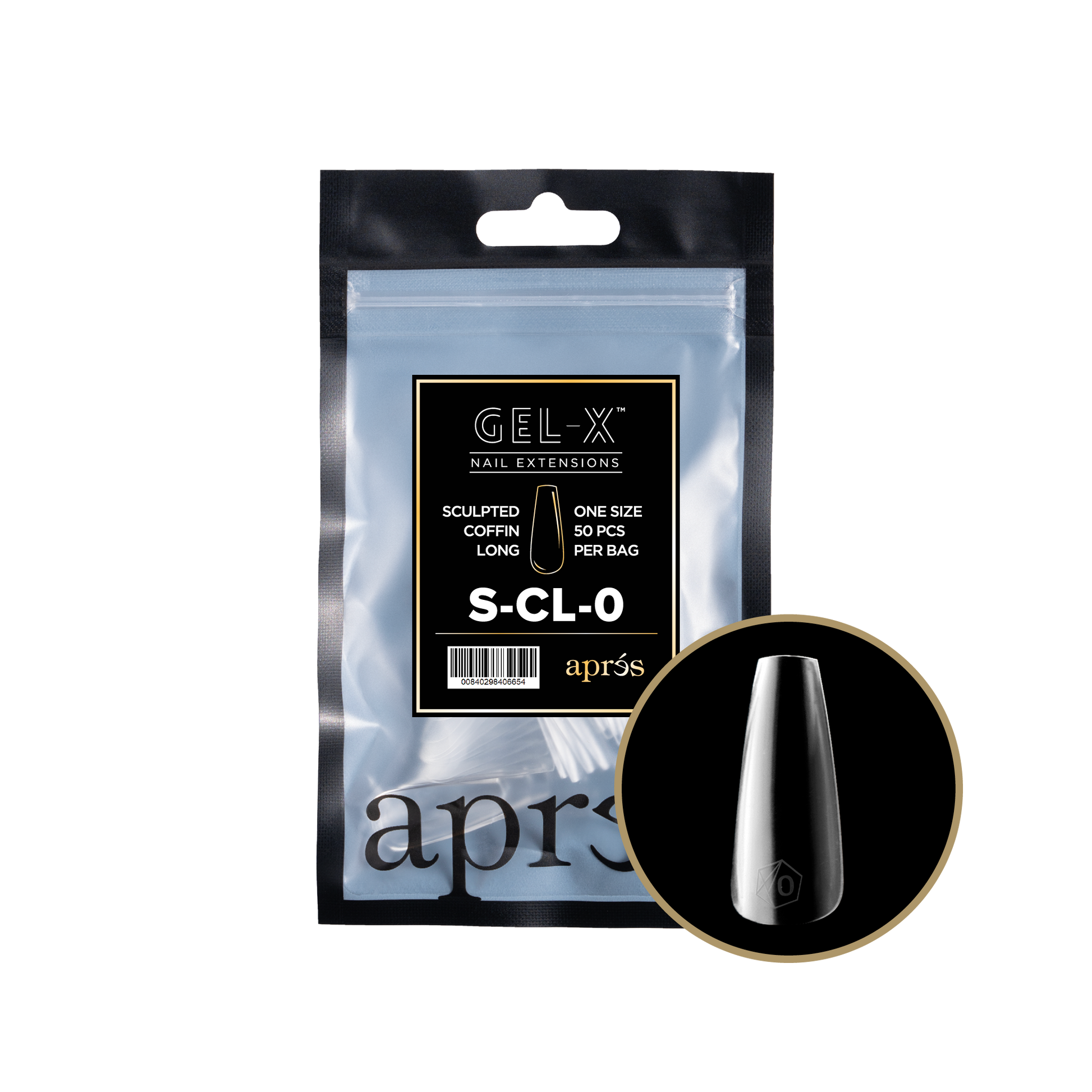 APRES TIPS BAG - 0 - SCULPTED COFFIN LONG