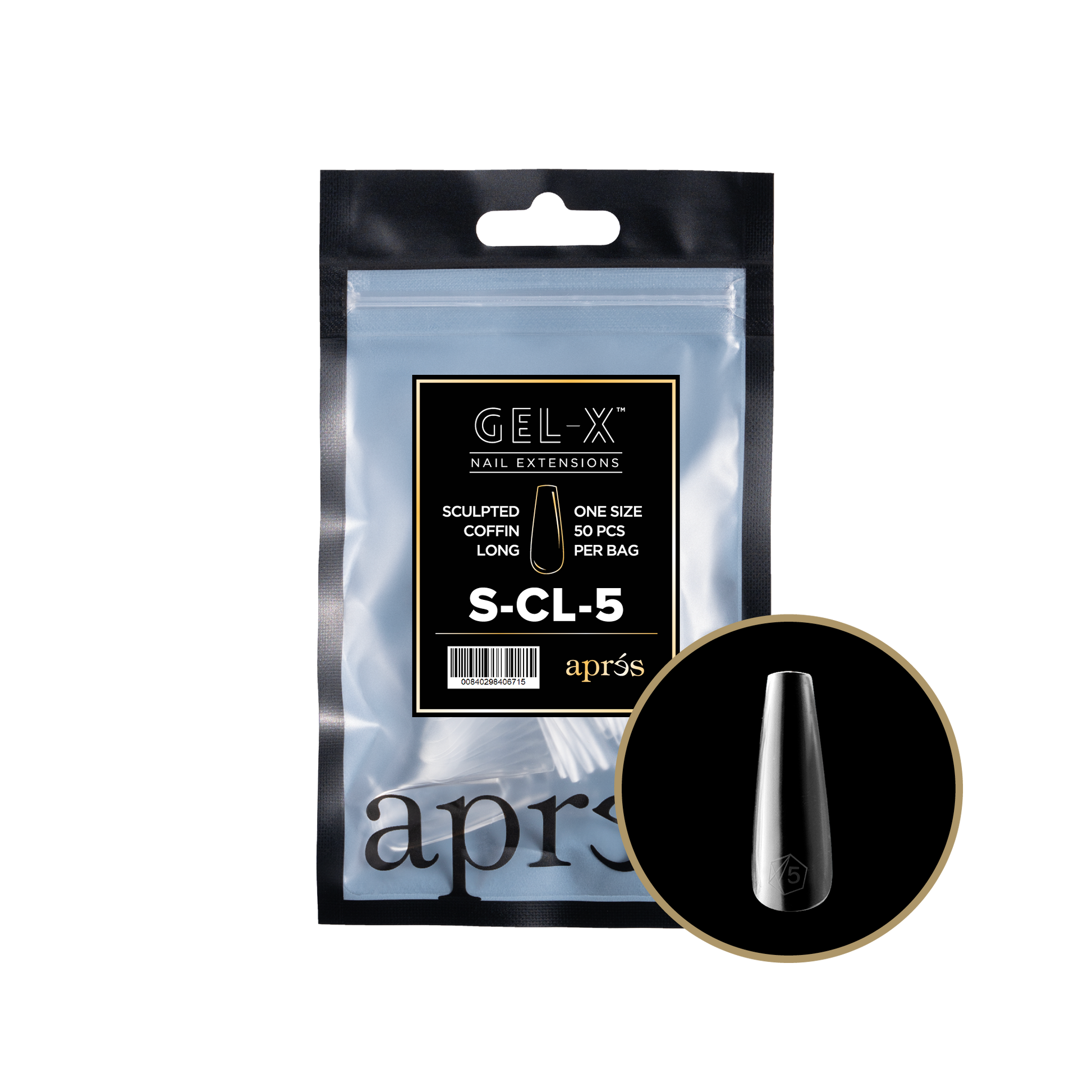 APRES TIPS BAG - 5 - SCULPTED COFFIN LONG