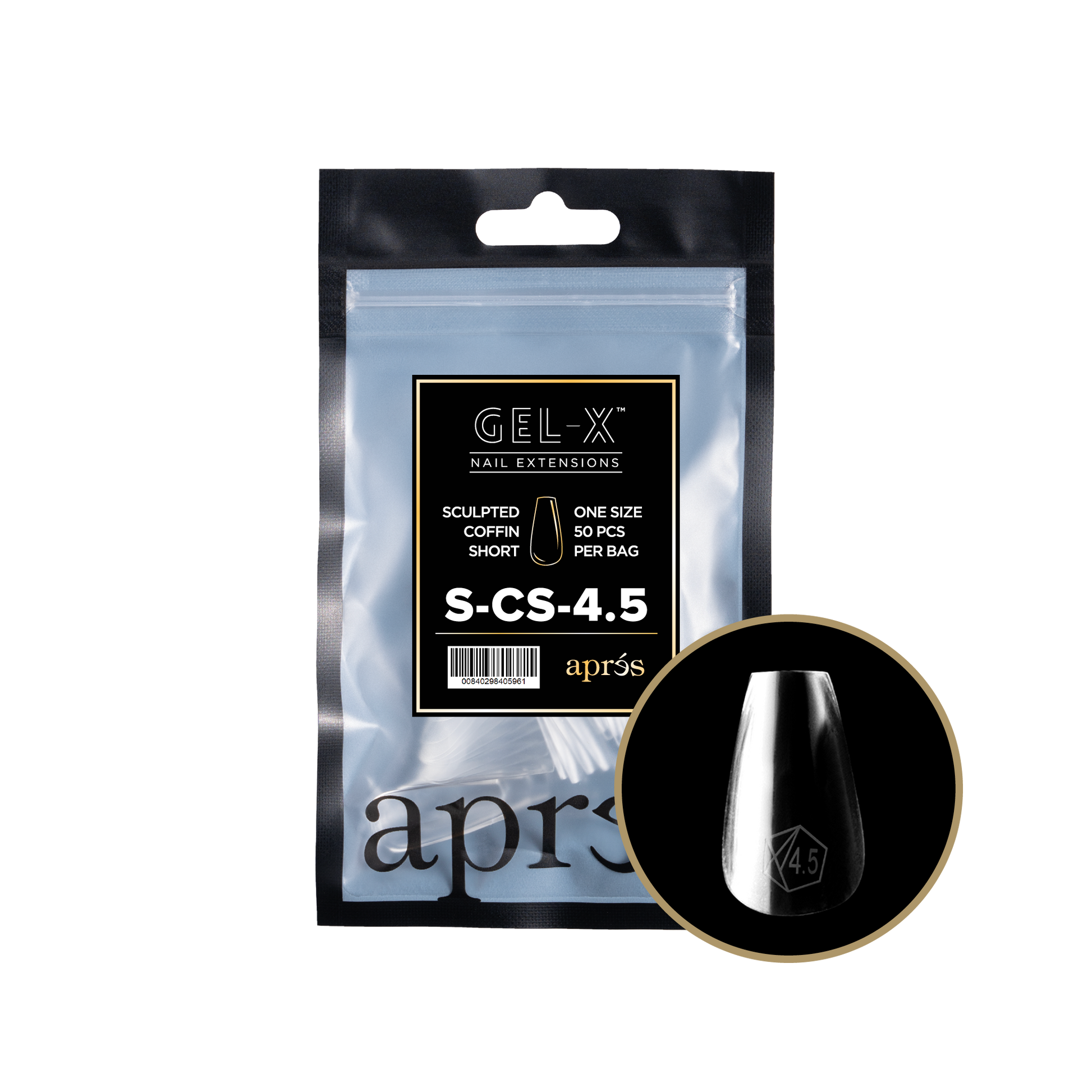APRES TIPS BAG - 4.5 - SCULPTED COFFIN SHORT