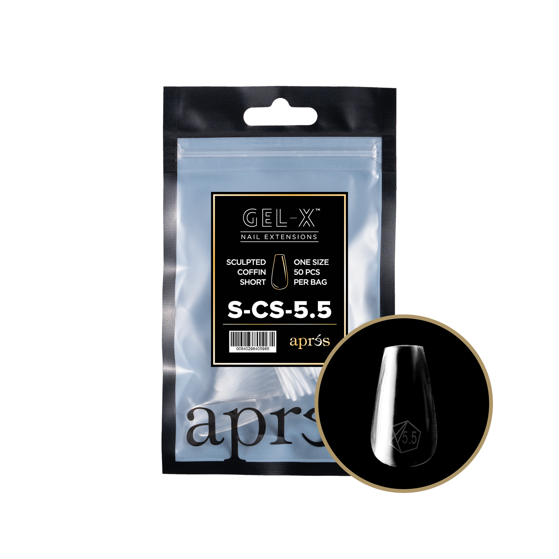 APRES TIPS BAG - 5.5 - SCULPTED COFFIN SHORT