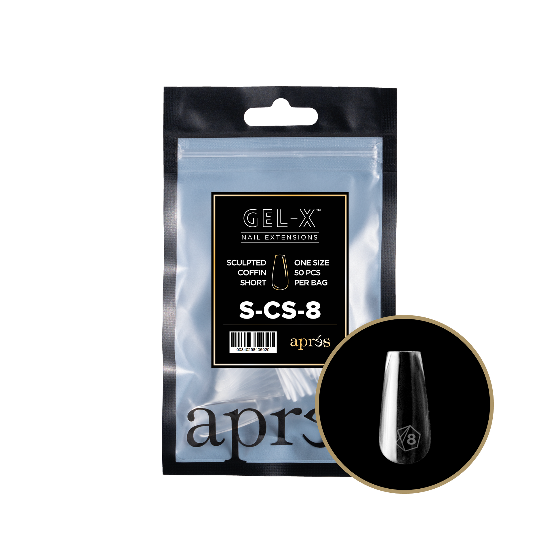 APRES TIPS BAG - 8 - SCULPTED COFFIN SHORT