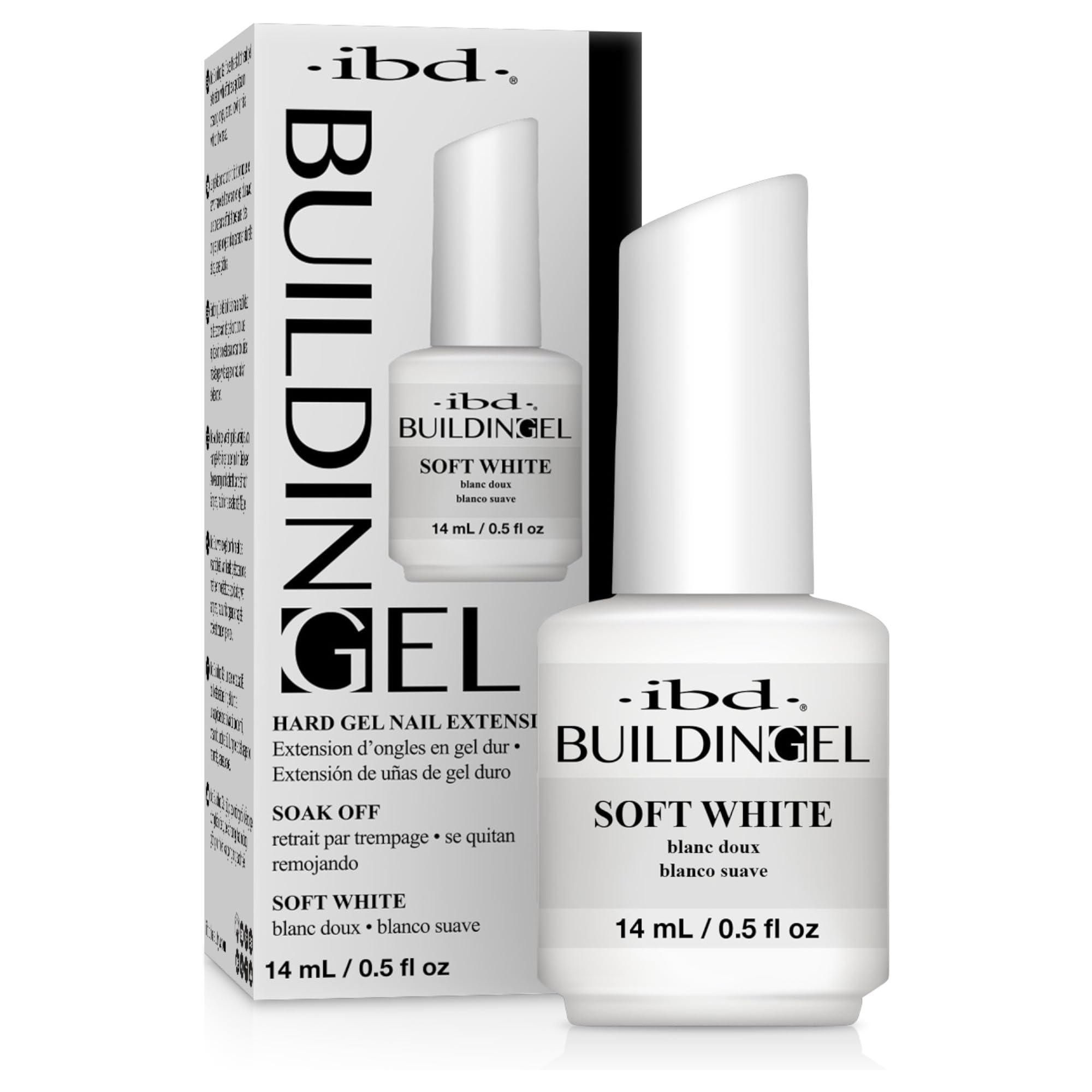 62493 ibd BUILDING GEL - HARD GEL NAIL EXTENSION - SOFT WHITE- 0.5oz