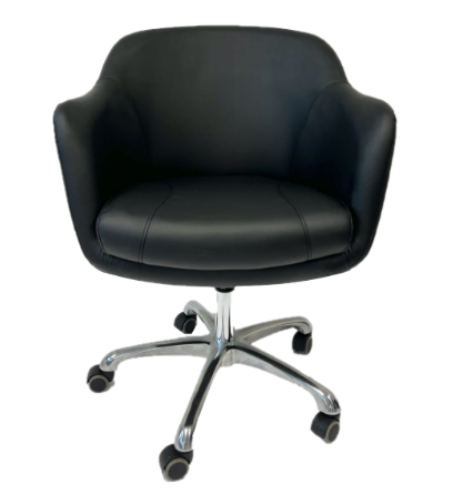 PB-201B ROUND SHAPE CLIENT CHAIR - BLACK/WHITE