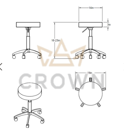 CR-2006 HYDRAULIC STOOL - WHITE/BLACK - Secret Nail & Beauty Supply