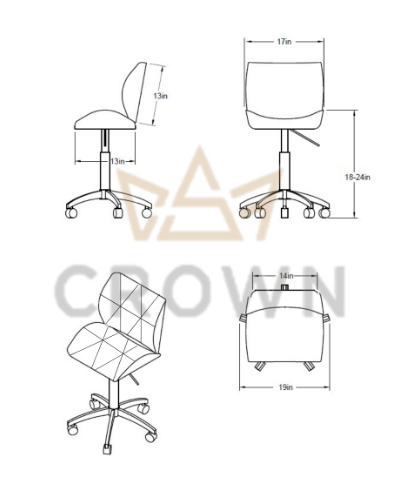 Hydraulic stool CR-3239A- BLACK