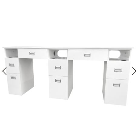 CR-N157 -2  - MANICURE DOUBLE TABLE (D) - BUILT IN VACUUM FAN