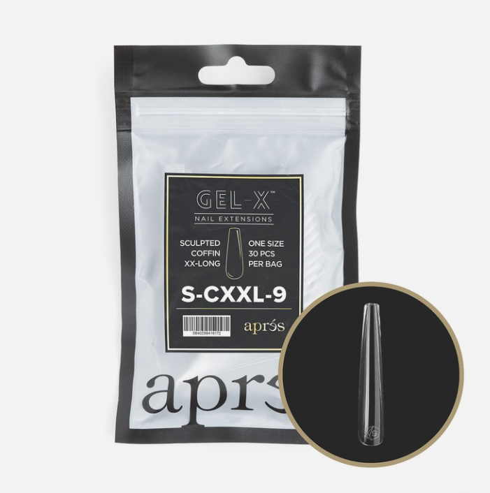APRES TIP BAG - 9 - SCULPTED COFFIN EXTRA EXTRA LONG - Secret Nail & Beauty Supply