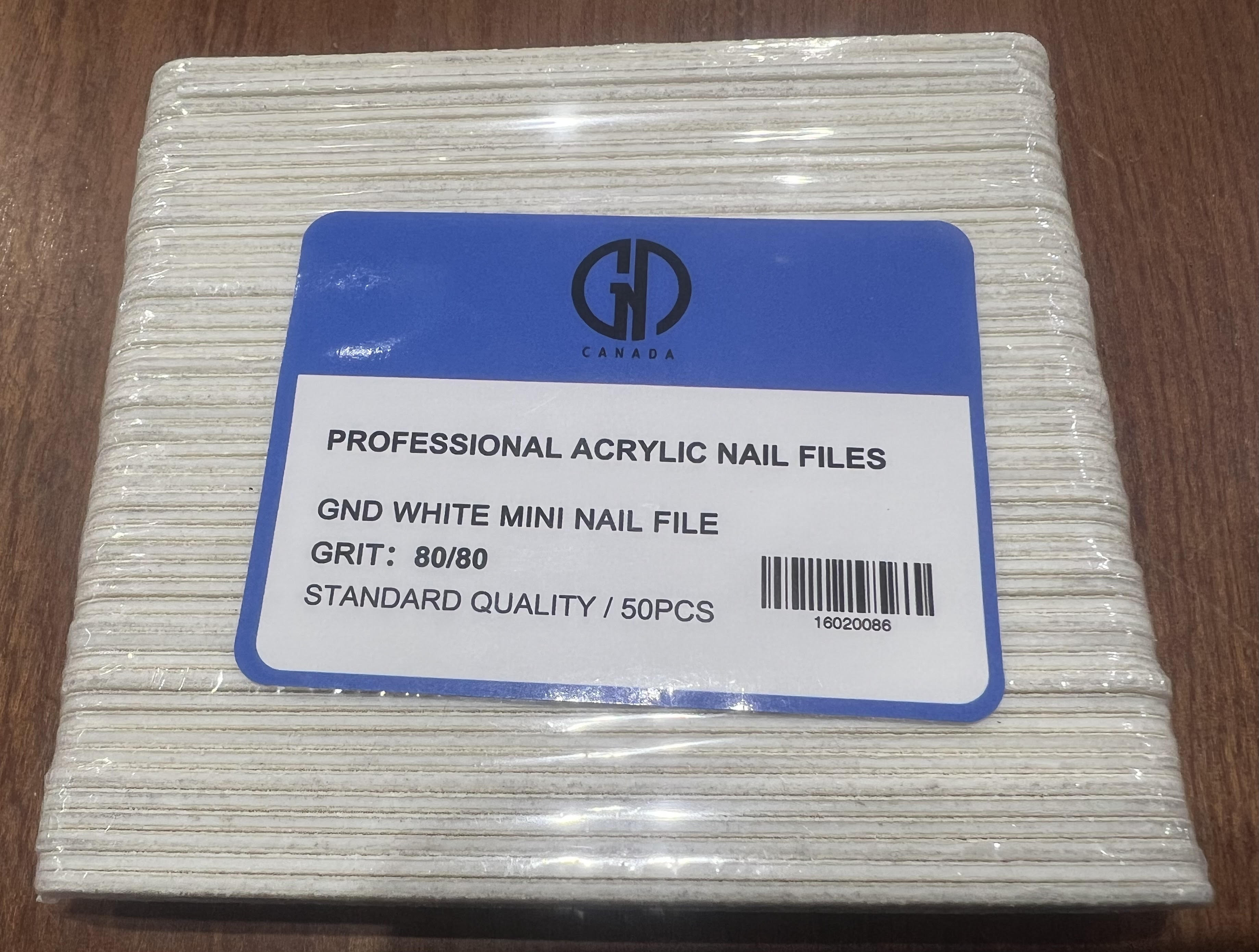 GND WHITE MINI NAIL FILE 80/80 - 50/PKG