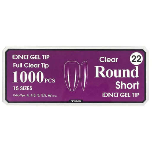 DND GEL TIP - ROUND SHORT CLEAR - 1000 PCS