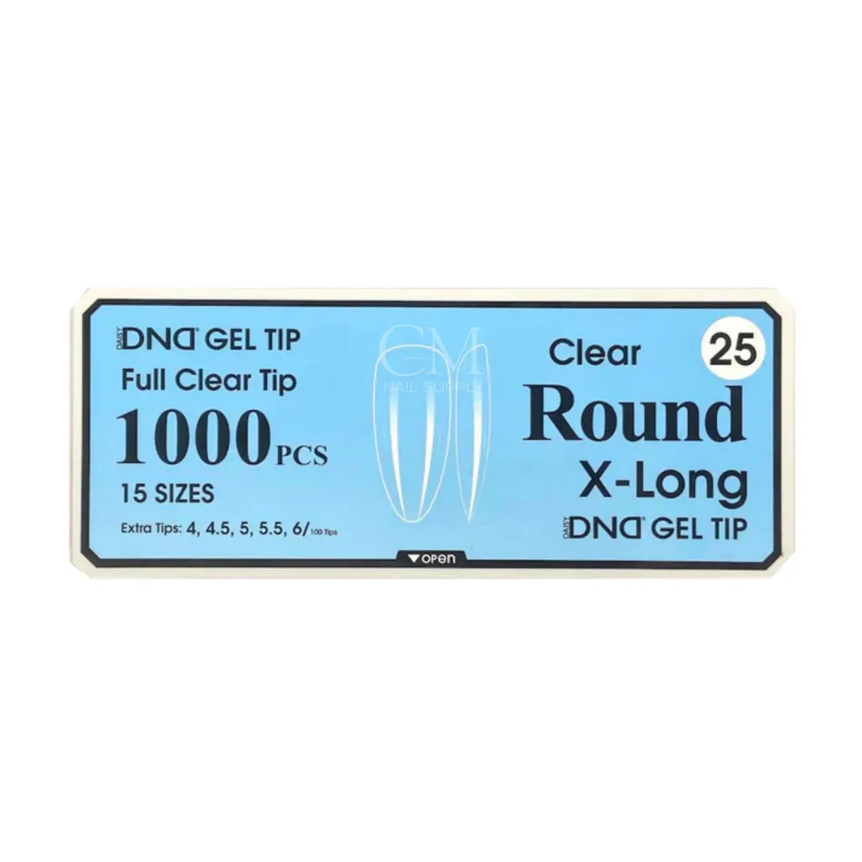DND GEL TIP - ROUND X-LONG CLEAR - 1000 PCS