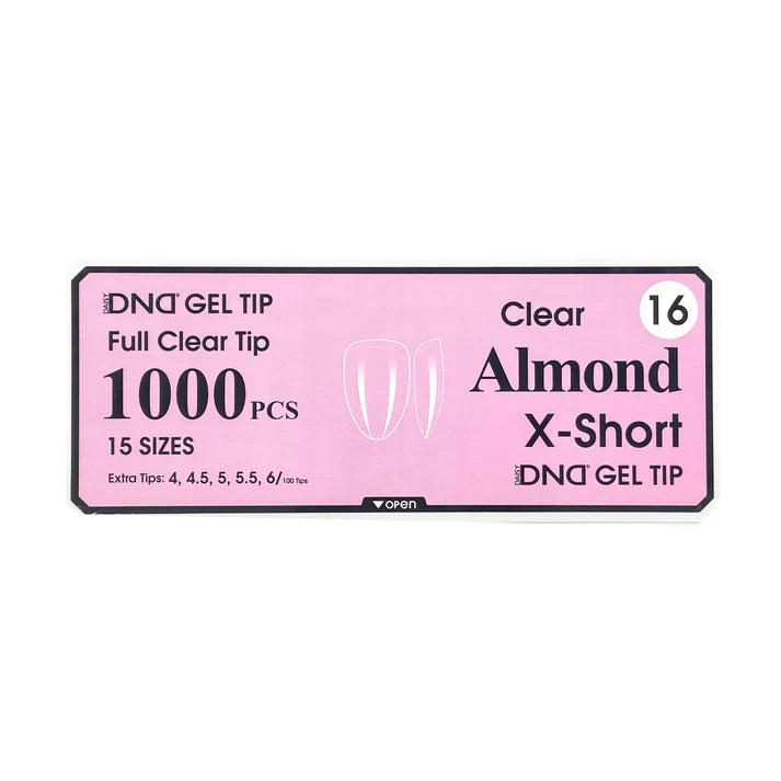 DND GEL TIP - ALMOND X-SHORT CLEAR - 1000 PCS