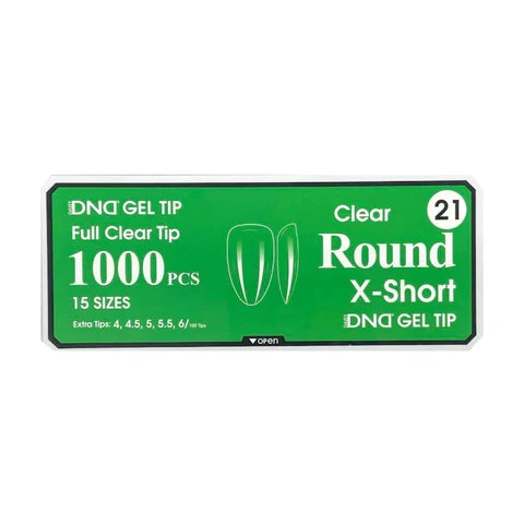 DND GEL TIP - ROUND X-SHORT CLEAR - 1000 PCS