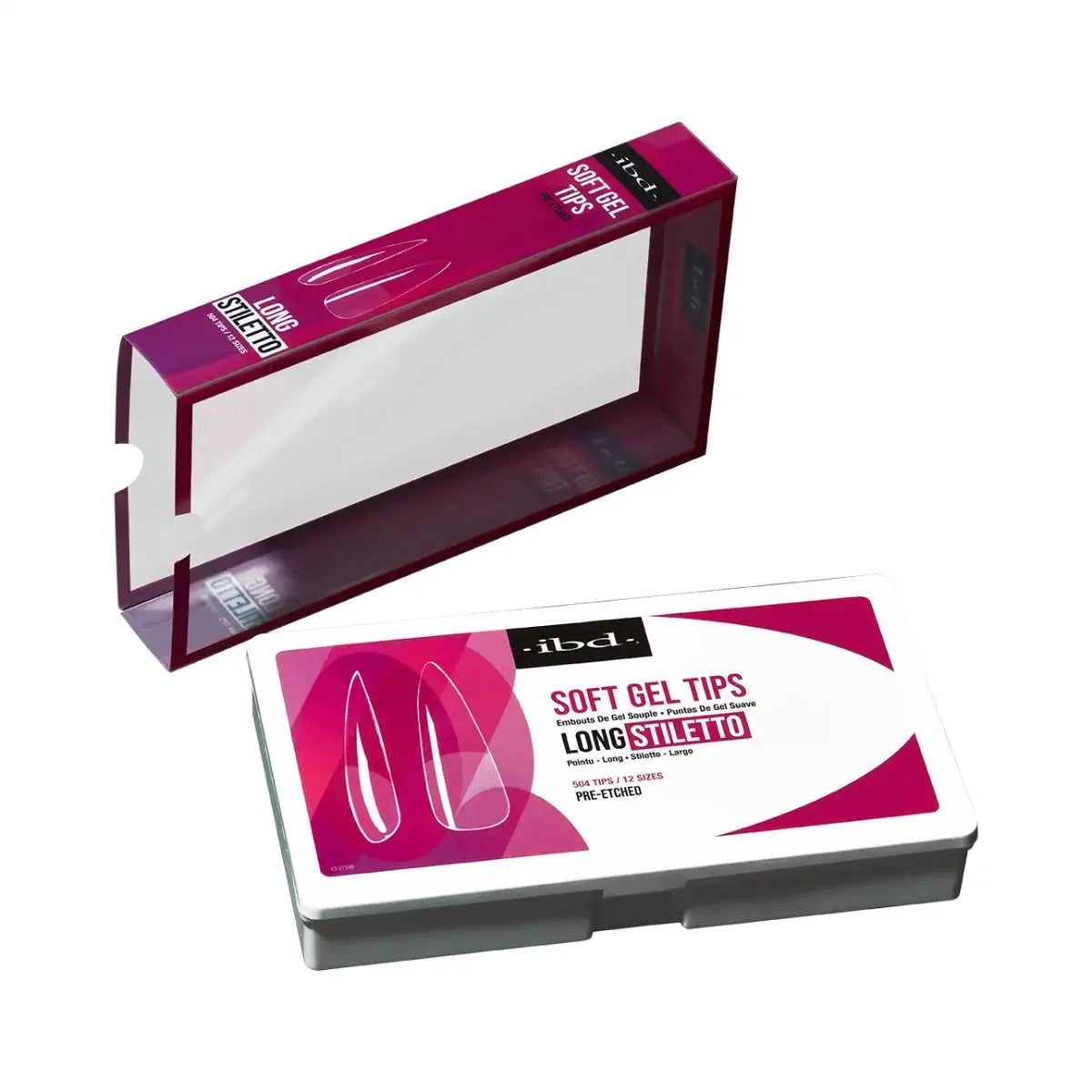 ibd SOFT GEL TIPS - STILETTO - PRE-ETCHED - 504 TIPS/12 SIZES