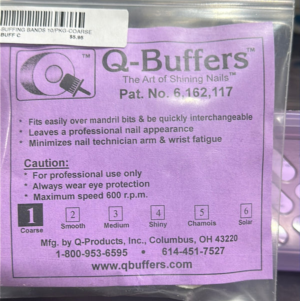 Q-BUFF C Q-BUFFING BANDS 10/PKG-#1 COARSE(purple)