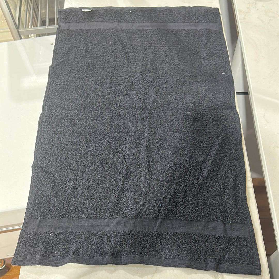 NCI TERRY HAND TOWEL 12/PKG 2.5 LBS- BLEACH RESISTANT-BLACK - 16'X27'