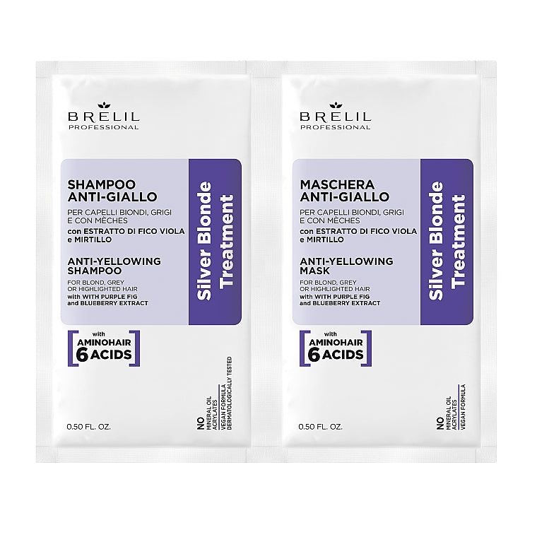 BRELIL AMINO SILVER BLONDE TREATMENT - SHAMPOO & MASK - Secret Nail & Beauty Supply