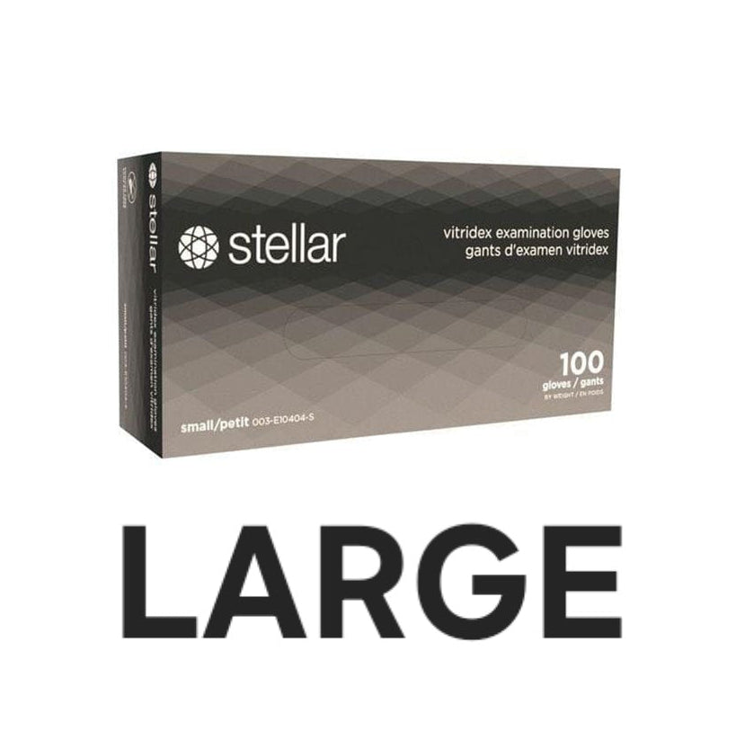 Stellar NITRILE GLOVES BLACK 100/BOX - LARGE