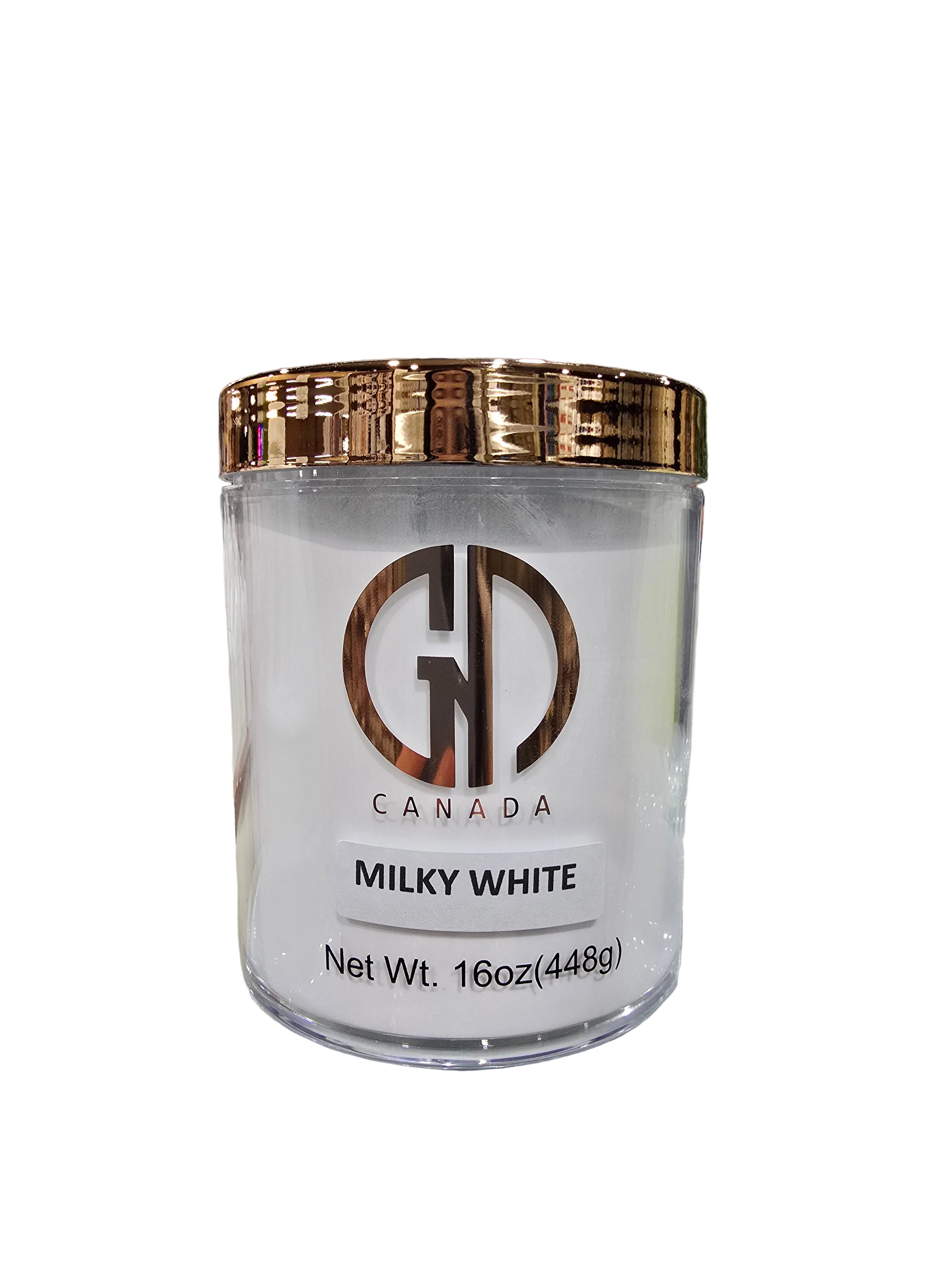 GND MILKY WHITE POWDER 16 OZ - Secret Nail & Beauty Supply