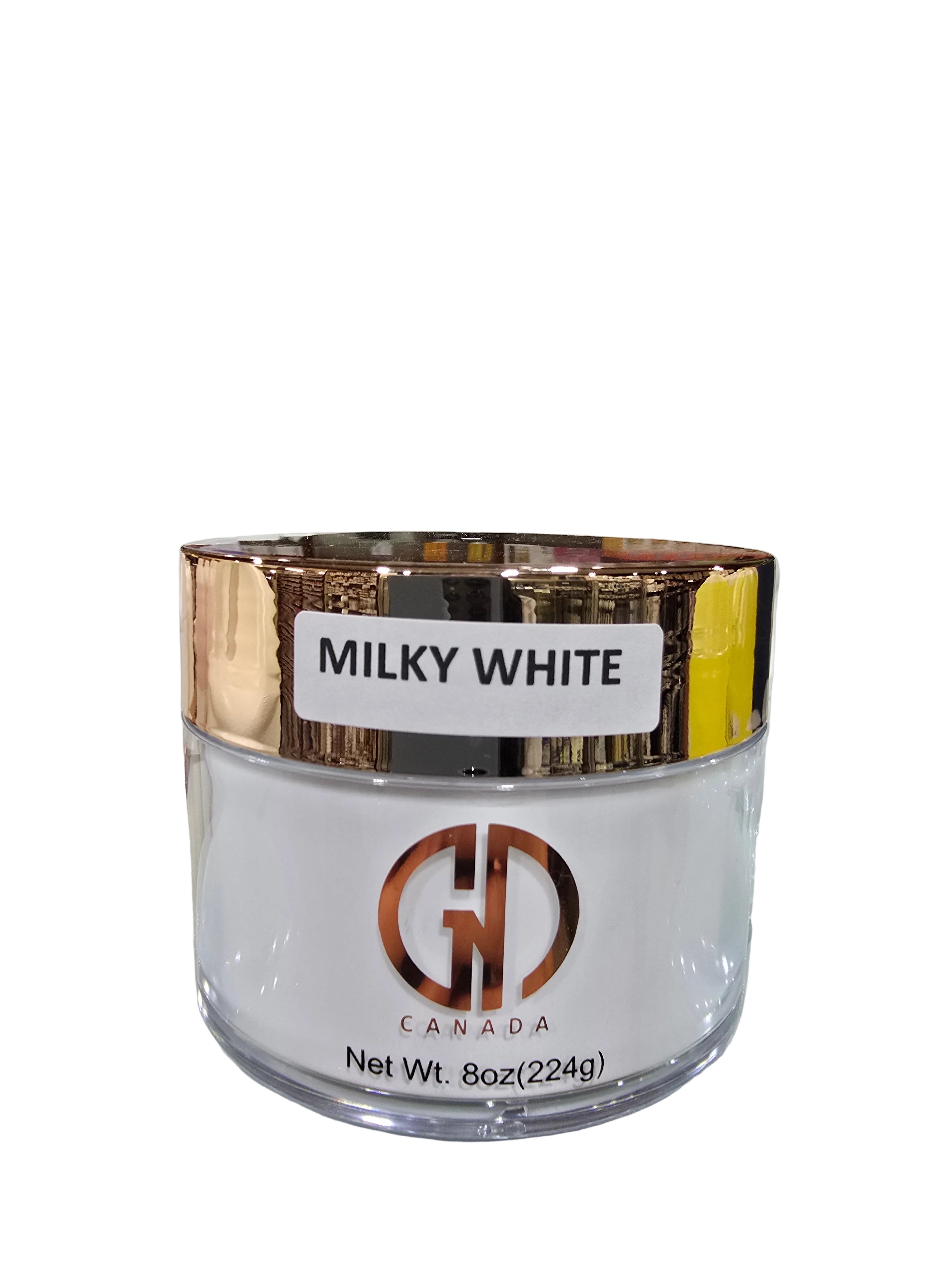 GND MILKY WHITE POWDER 8 OZ - Secret Nail & Beauty Supply