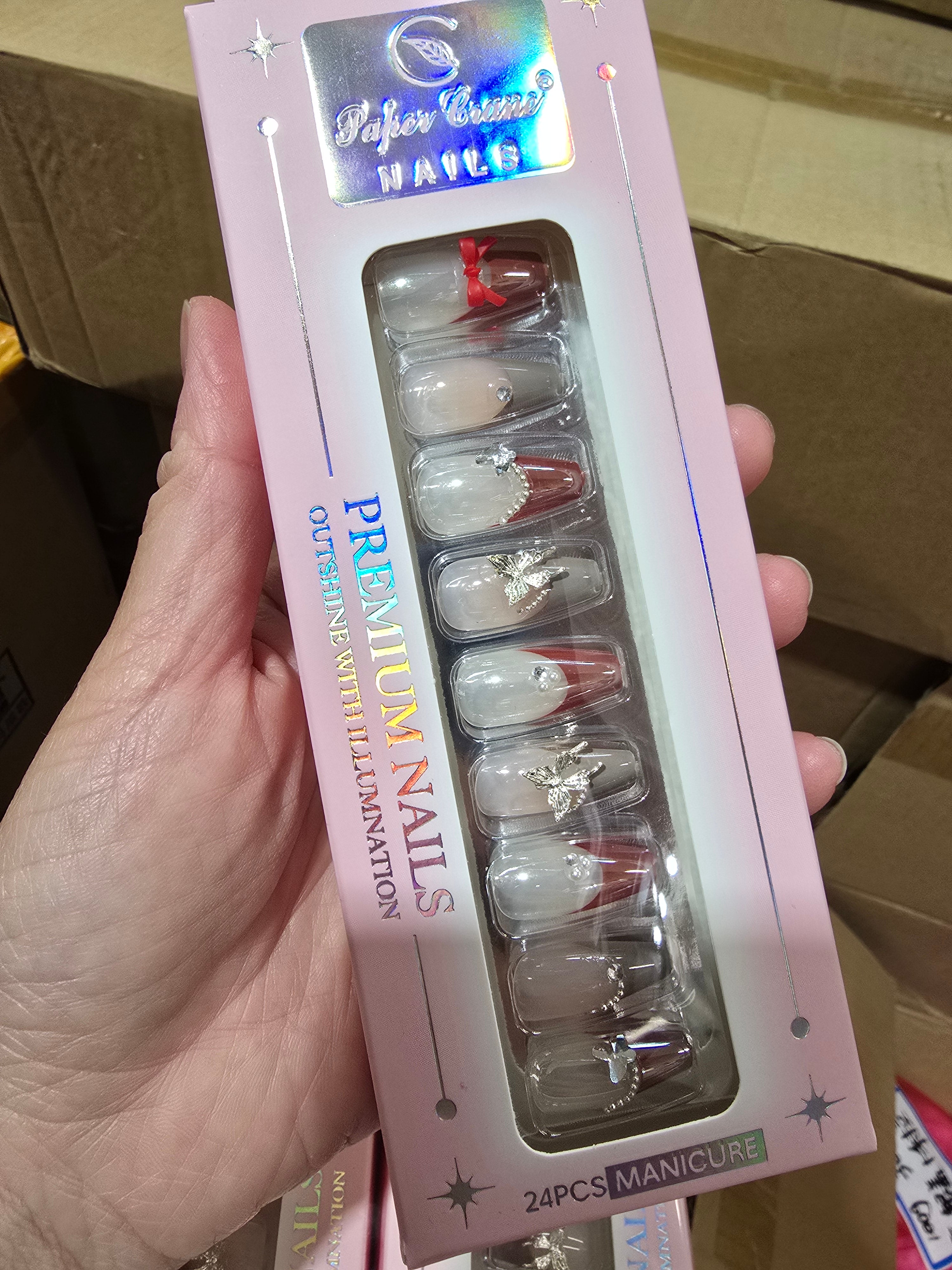 PAPER CRANE PRESS ON NAILS 24 PCS