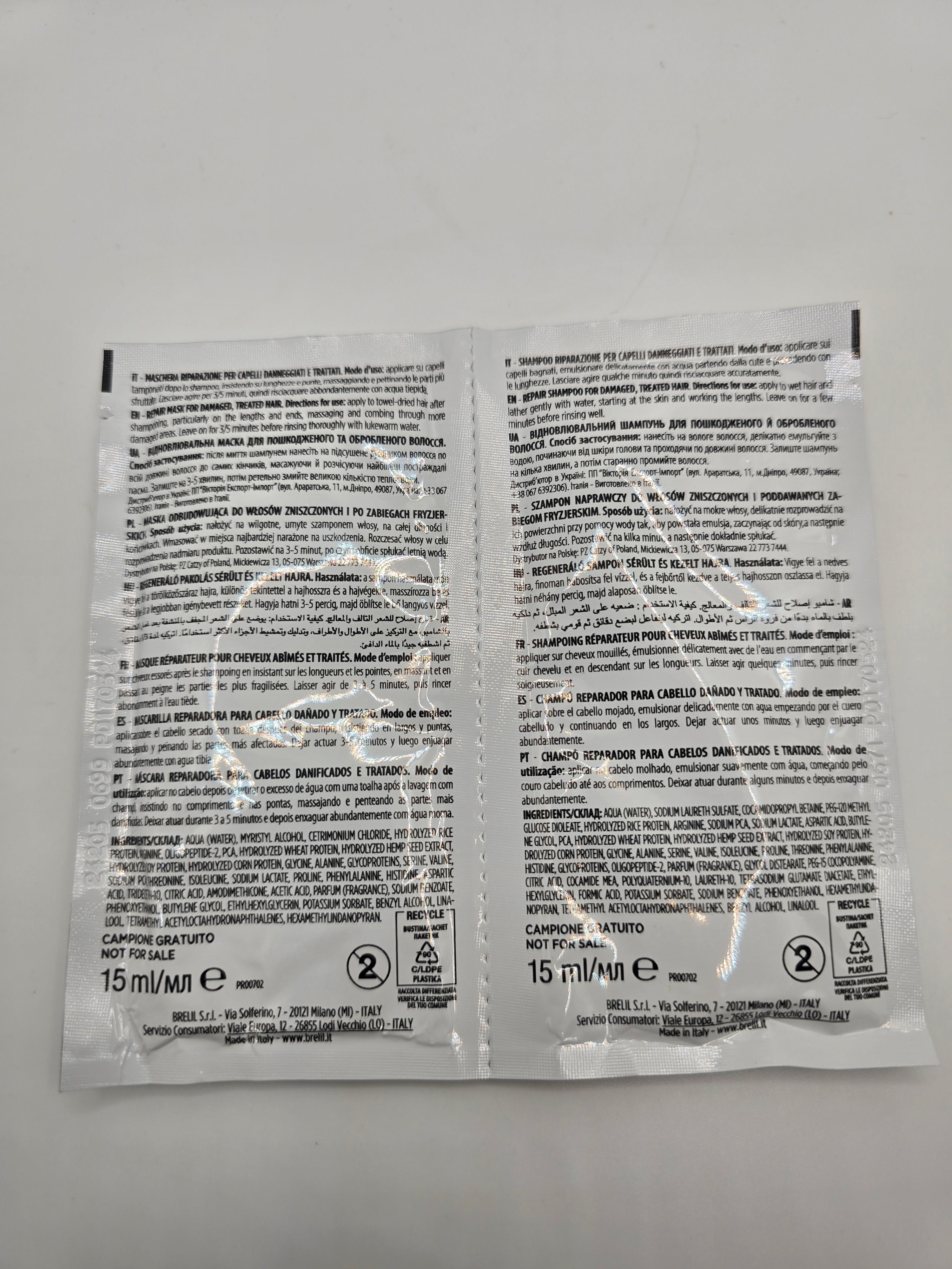 BRELIL AMINO REPAIR TREATMENT - SHAMPOO & MASK - Secret Nail & Beauty Supply
