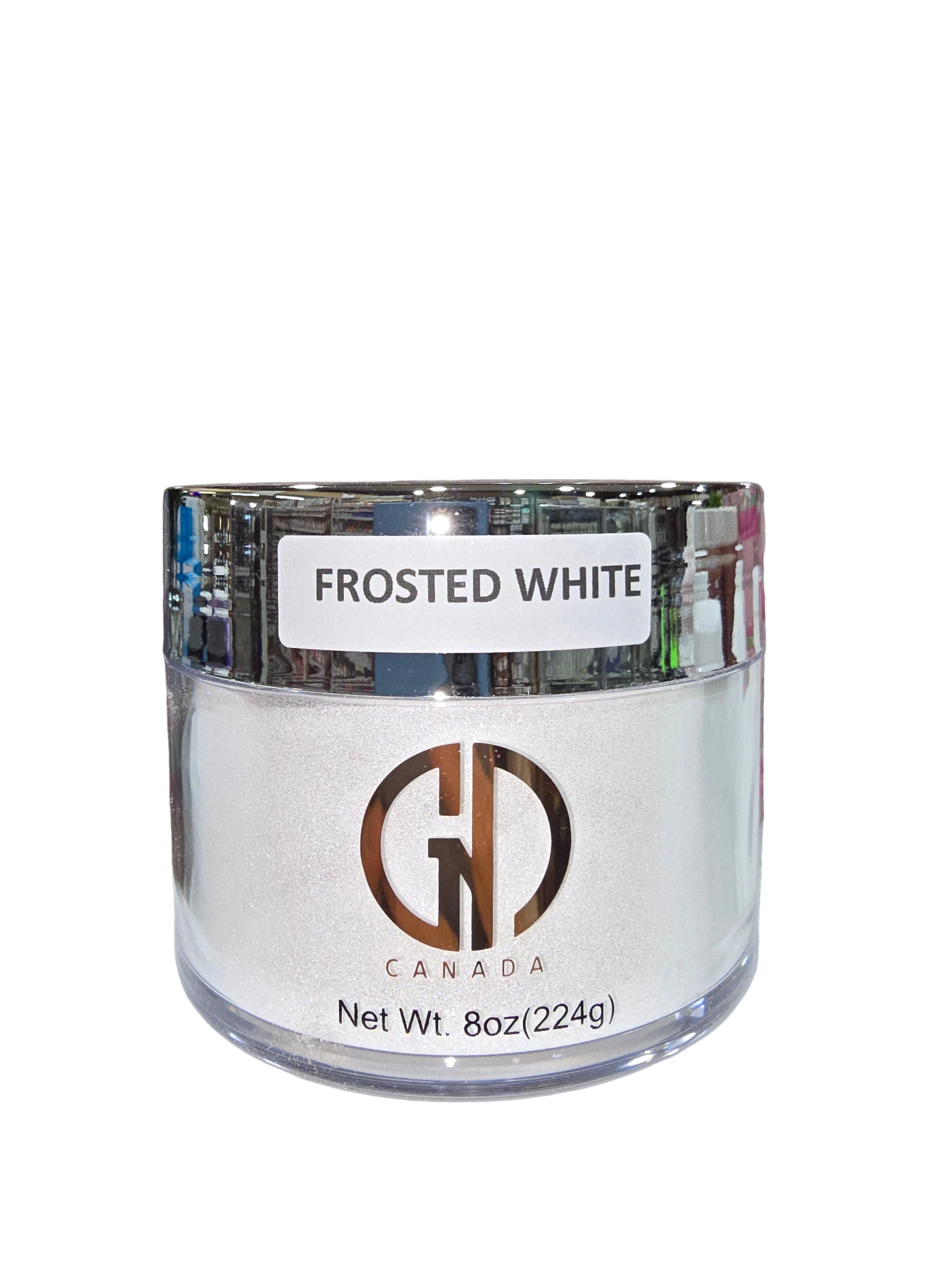 GND ACRYLIC POWDER FROSTED WHITE 8 OZ - Secret Nail & Beauty Supply