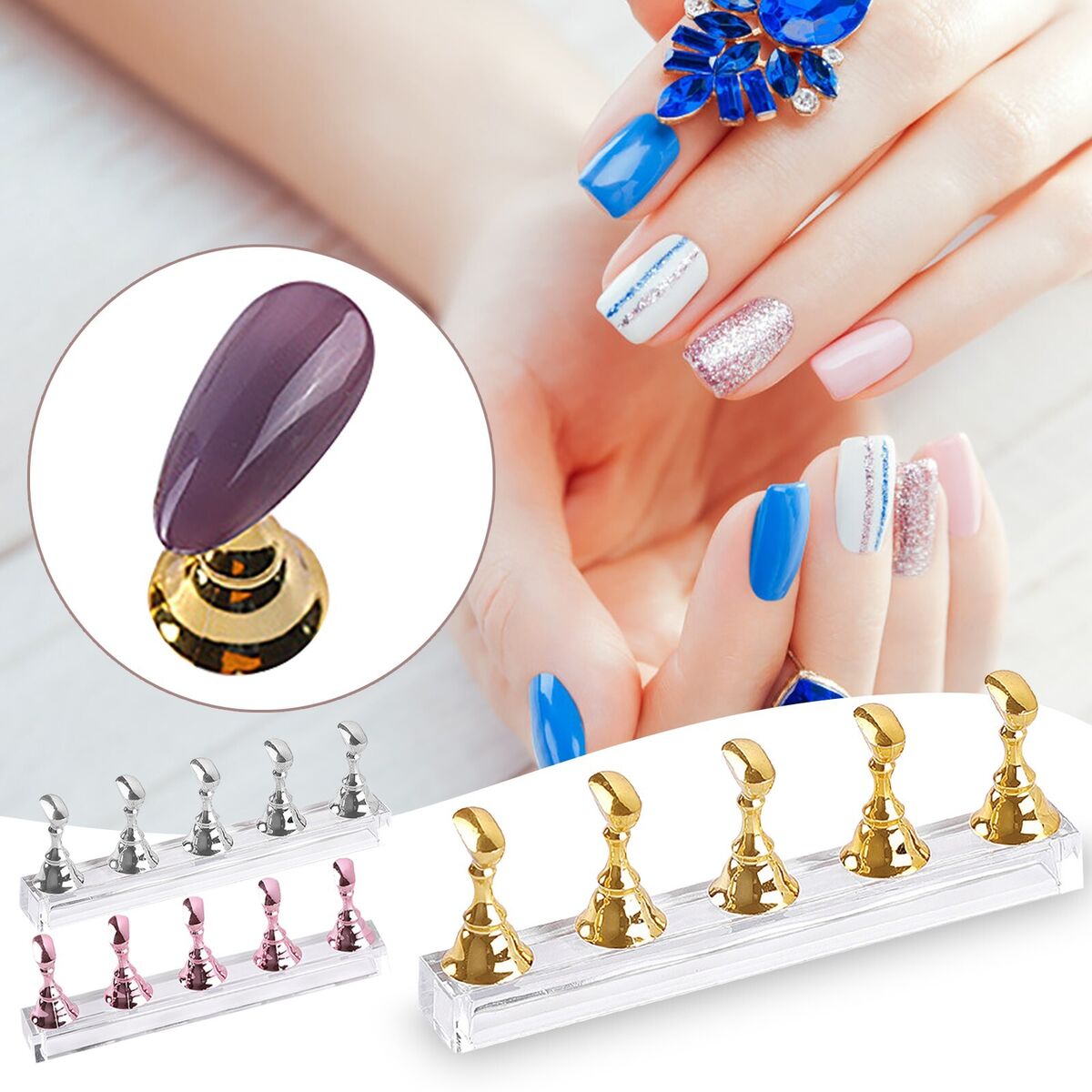MAGNETIC CHESS BOARD DISPLAY PRACTICE STAND FOR NAIL TIP - 5/PKG