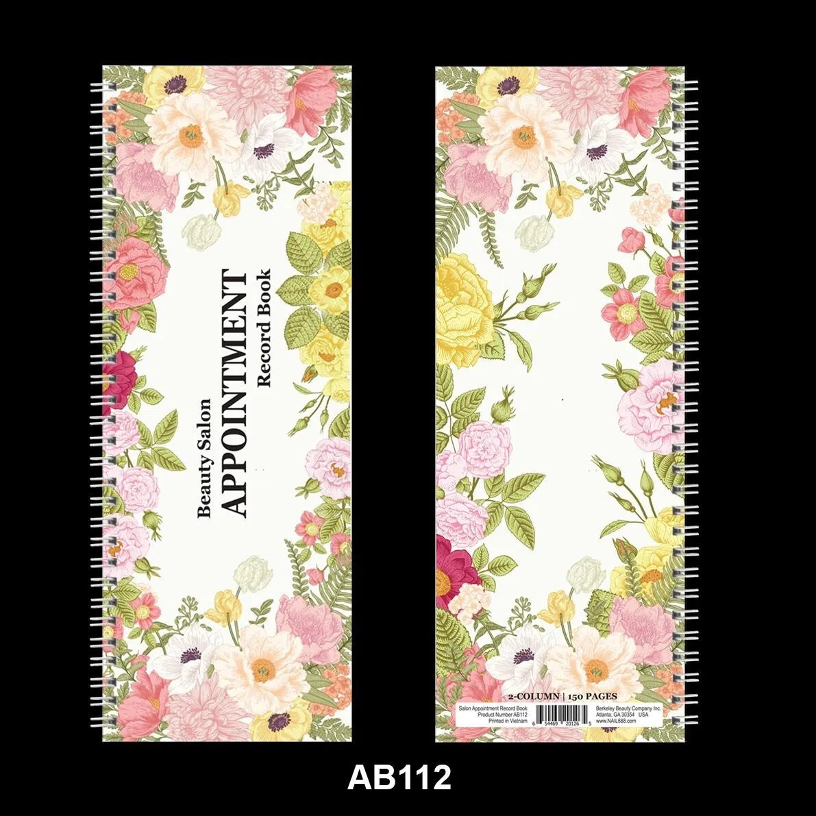 BER AB112 APPOINTMENT BOOK 2- COLUMN - FLOWER STYLE