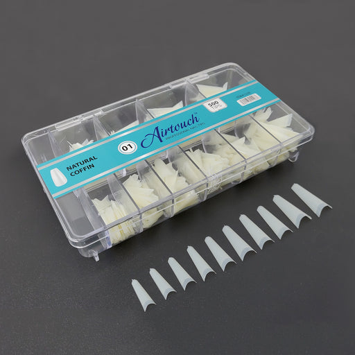 15196 AIRTOUCH  NAIL TIPS NATURAL COFFIN -500/BOX