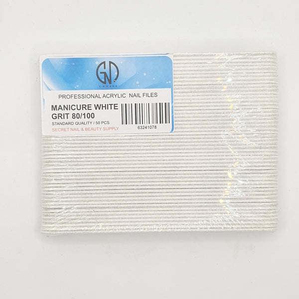 GND MANICURE WHITE FILE 80/100