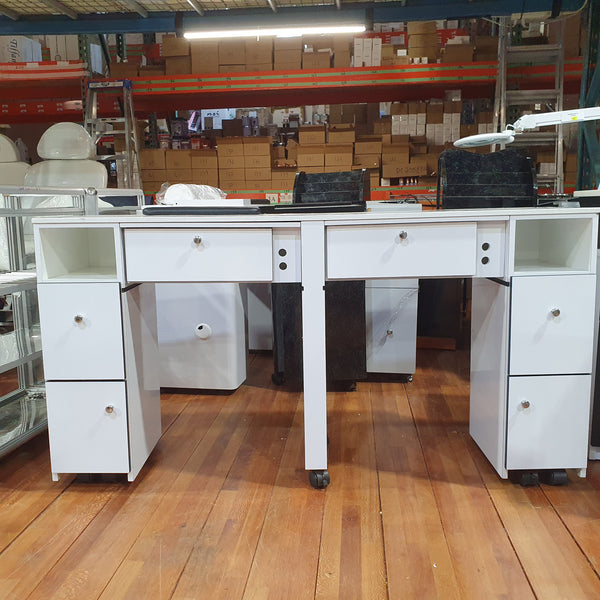 VIET MT-DOUBLE-031 MANICURE TABLE MARBLE WHITE