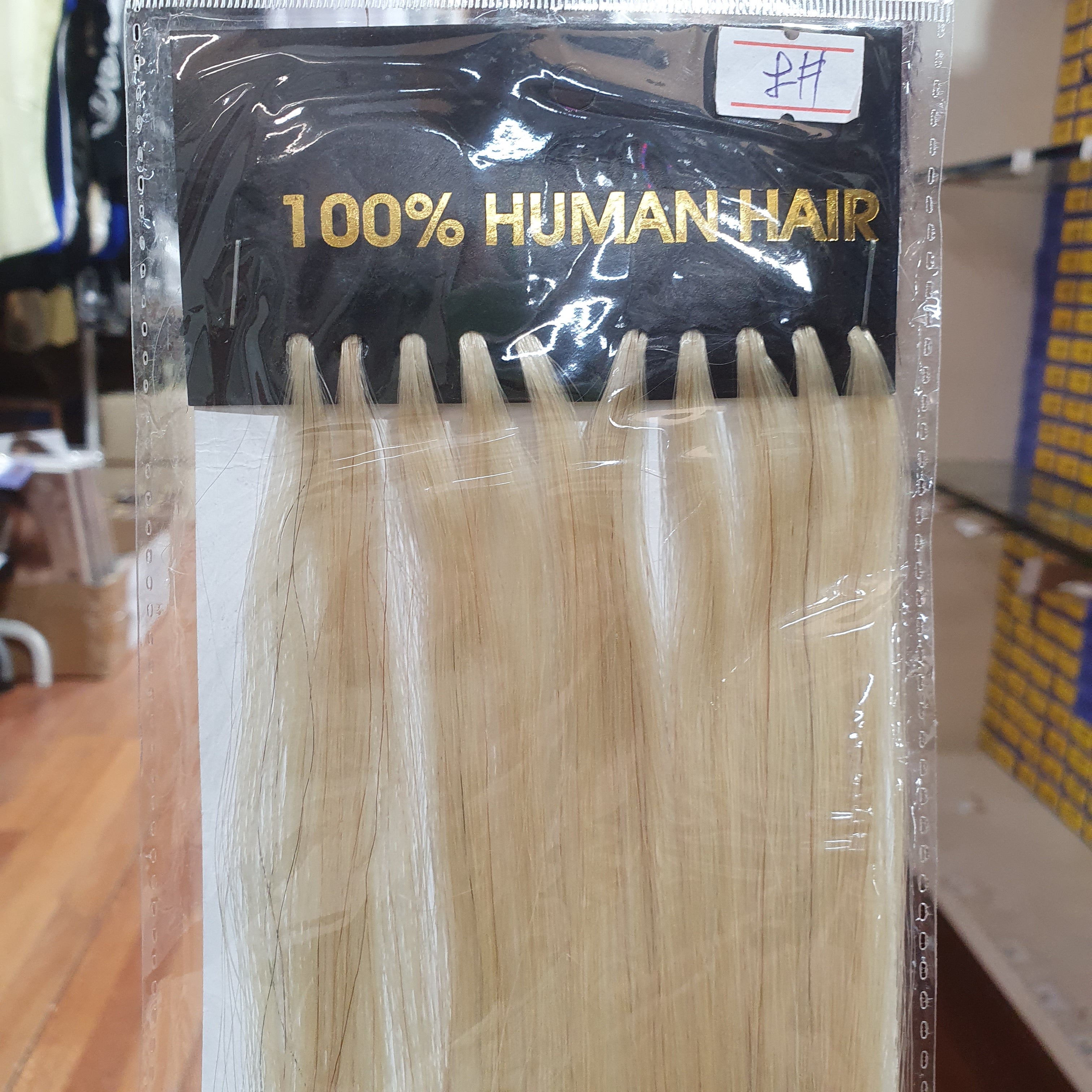 100% HUMAN HAIR EXTENSION 10/PKG