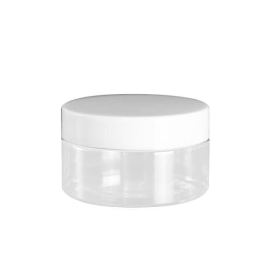 BER BJ114 CLEAR PET JAR W/ WHT CAP 4 OZ - Secret Nail & Beauty Supply