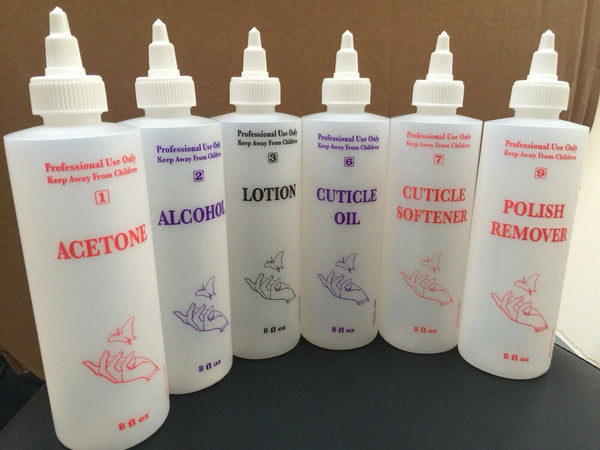 PLASTIC EMPTY BOTTLE 2 , 4, 8 OZ - Secret Nail & Beauty Supply
