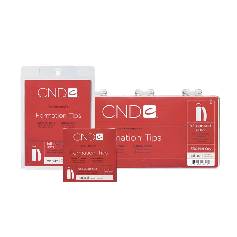 CND FORMATION TIPS 50/PKG-CLEAR/NATURAL/WHITE