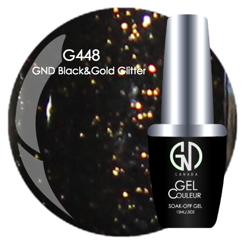 gnd black & gold glitter gnd g448 one step gel