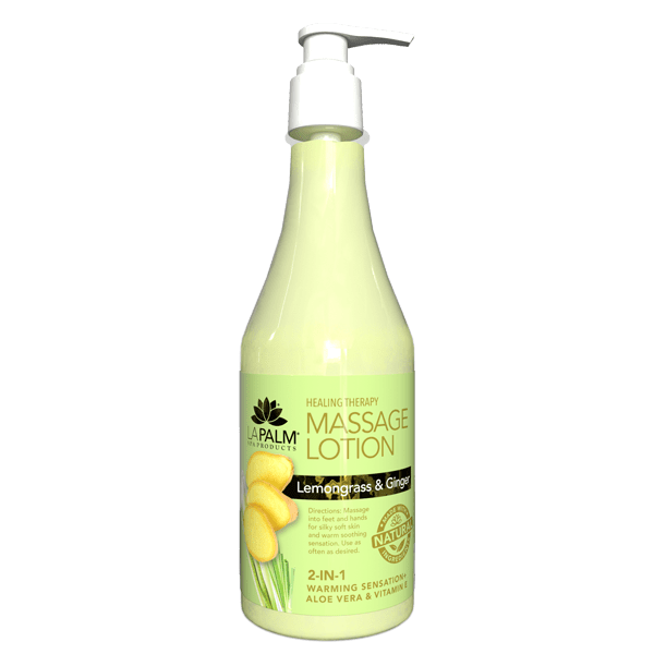 LAPALM MASSAGE LOTION - LEMONGRASS & GINGER 8 OZ