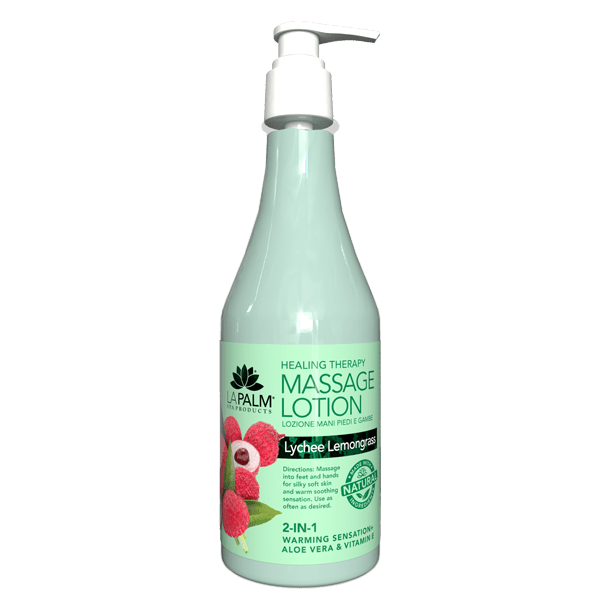 LAPALM MASSAGE LOTION - LYCHEE LEMONGRASS 8 OZ