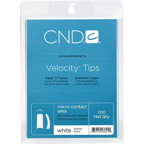 CND VELOCITY TIPS 100/tray-WHITE