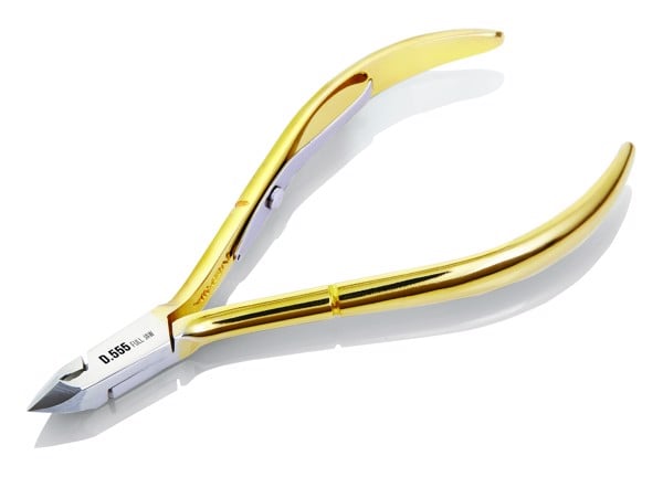 D.555 NGHIA CUTICLE NIPPER  FULL JAW GOLD PLATED-HARD STEEL