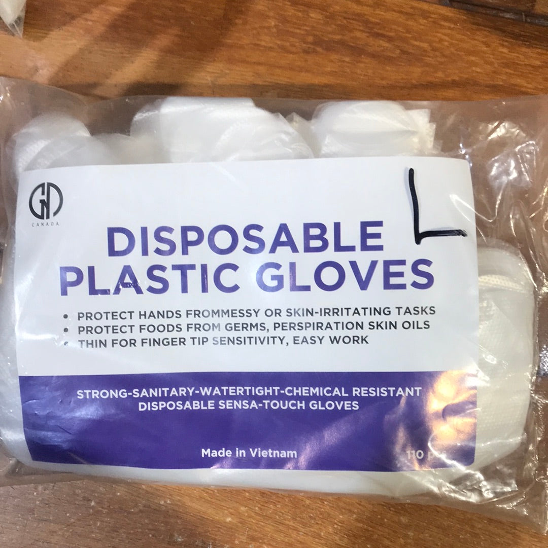 GND DISPOSABLE PLASTIC GLOVES 110/PK