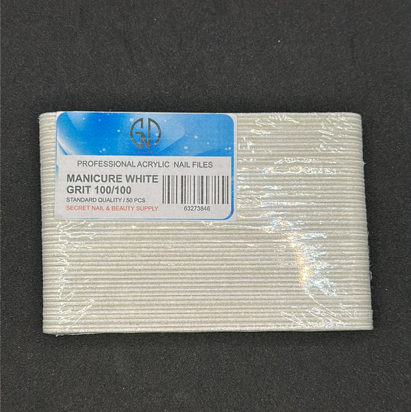 GND MANICURE WHITE FILE 100/100