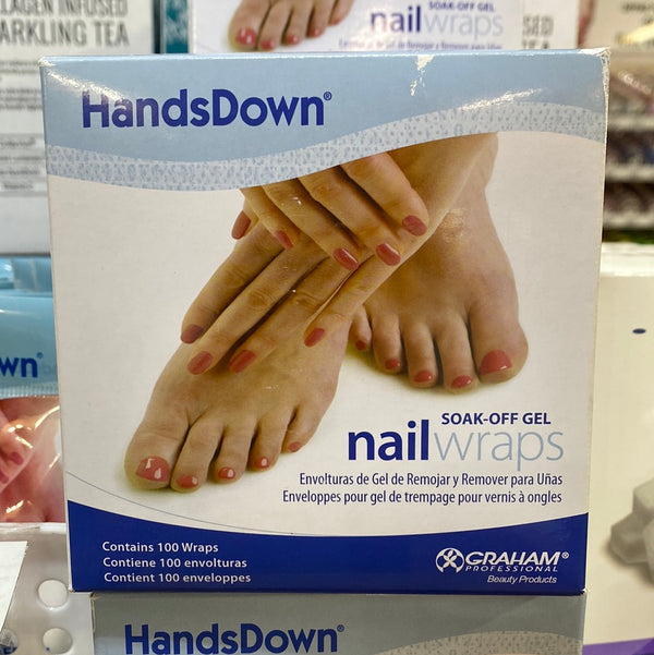 60906C HANDSDOWN SOAK OFF GEL NAIL WRAPS 100/PKG