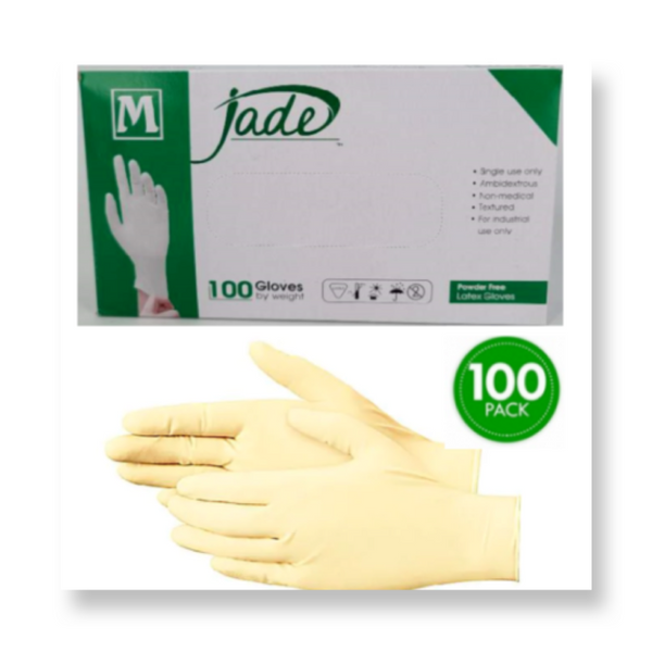 JADE LATEX GLOVES POW FREE-LARGE - Secret Nail & Beauty Supply