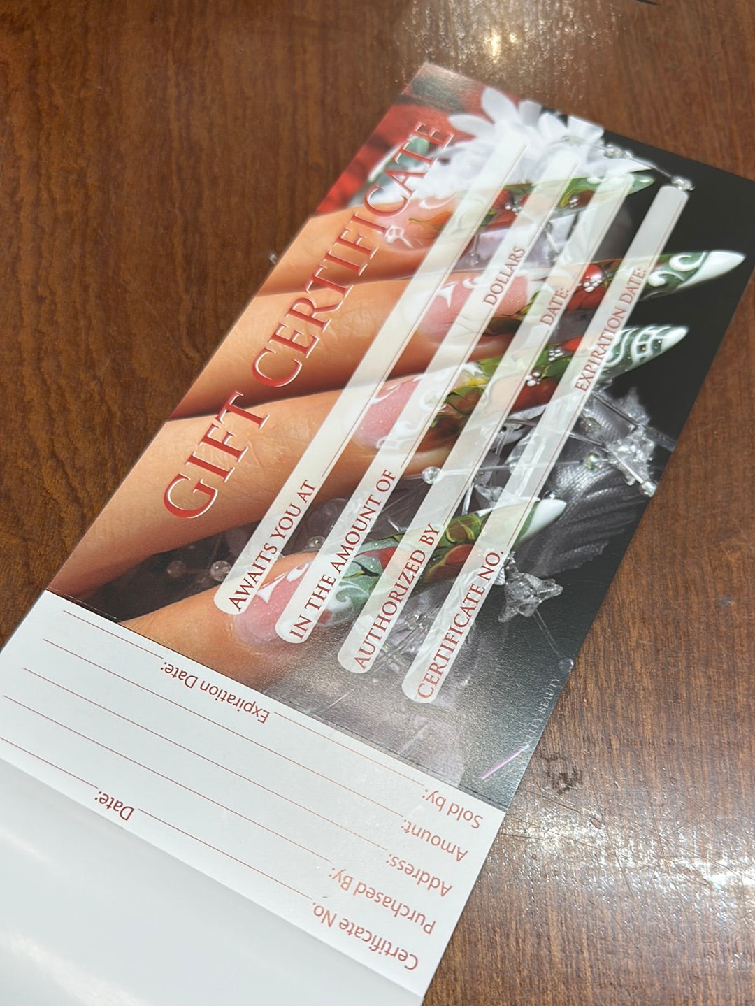 GC124 GIFT CERTIFICATE FOR A SPECIAL MOMENT - Secret Nail & Beauty Supply