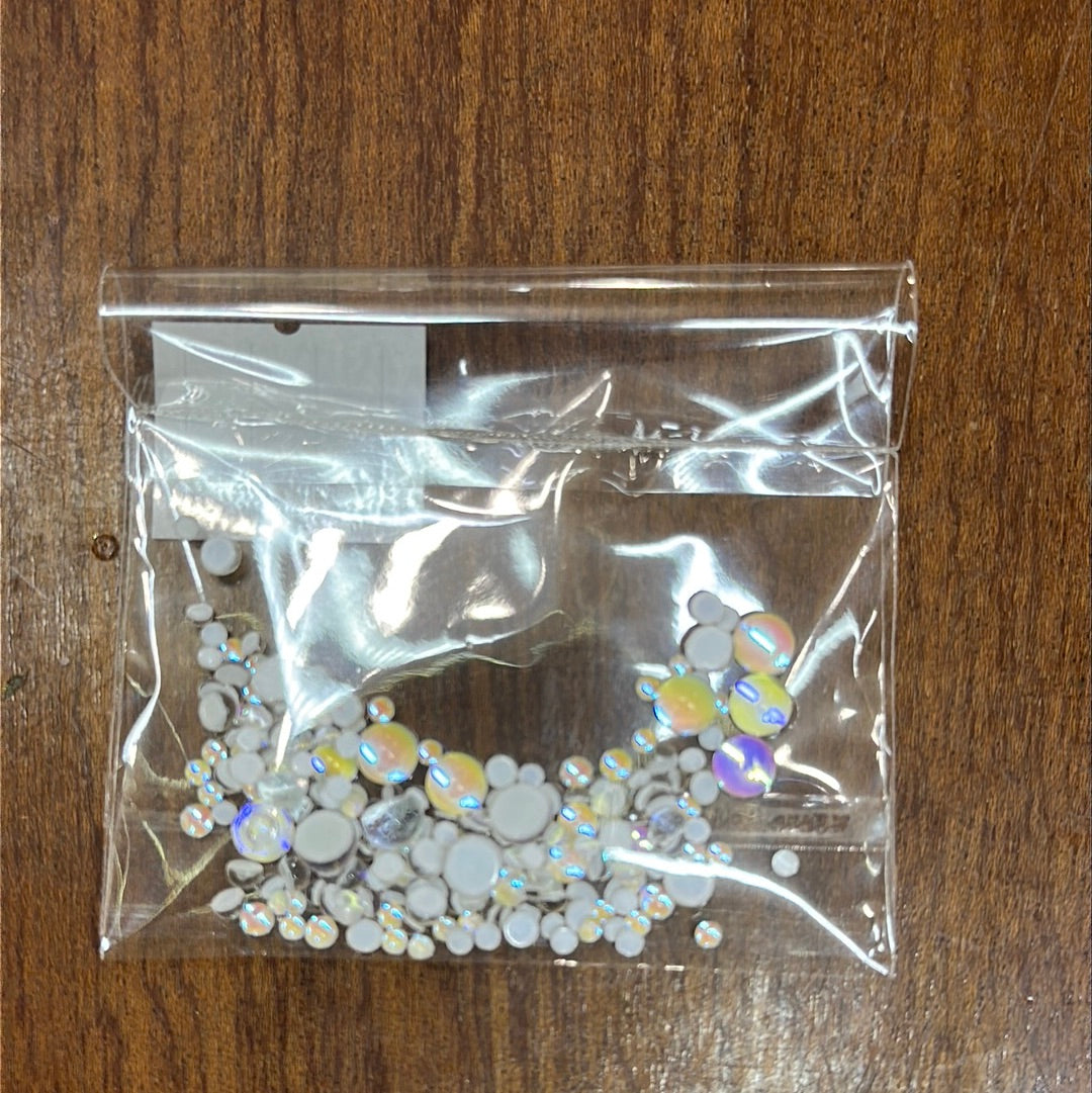 HALF ROUND BEADS AB COLOR / MIX SIZE